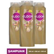 Elidor Superblend Saç Dökülmelerine Karşı E Vitamini Chia Tohumu Yağı ve Arjinin 3x500 ml Şampuan