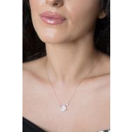 Elika Silver 925 Ayar Gezegen Model Zirkon Taşlı Rose Kaplama Kadın Gümüş Kolye
