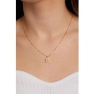 Elika Silver 925 Ayar Gümüş Küp Zincirli Baget Model Altın Kolye