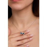 Elika Silver 925 Ayar Gümüş Mavi Taşlı Sonsuzluk Model Kolye