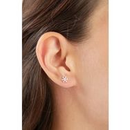 Elika Silver 925 Ayar Gümüş Minimal Kar Tanesi Küpe