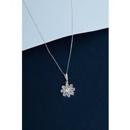 Elika Silver 925 Ayar Gümüş Zarif Çiçek Model Kolye