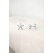 Elika Silver 925 Ayar Gümüş Zirkon Taşlı Deniz Yıldızı Model Küpe