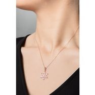 Elika Silver 925 Ayar Kartanesi Model Zirkon Taşlı Kadın Gümüş Kolye