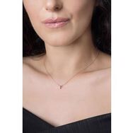 Elika Silver 925 Ayar Üç Boyutlu F Harf Rose Kaplama Kadın Gümüş Kolye