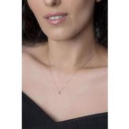 Elika Silver 925 Ayar Üç Boyutlu N Harfi Rose Kaplama Kadın Gümüş Kolye