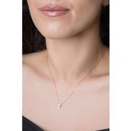 Elika Silver 925 Ayar Üç Boyutlu Z Harfi Rose Kaplama Kadın Gümüş Kolye