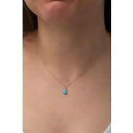 Elika Silver Kadın Damla Opal Taşlı Rose Altın Kaplama 925 Ayar Gümüş Kolye