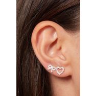 Elika Silver Kadın Fiyonk 925 Ayar Gümüş İkili Küpe Set