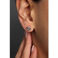 Elika Silver Kadın Mix Taşlı Kalp Model 925 Ayar Gümüş Rose Küpe