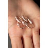 Elika silver Kadın Taşlı Trend 925 Ayar Gümüş Rose Küpe