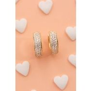Elika Silver Taşlı Halka Model 925 Ayar Gümüş Çocuk Altın Küpe