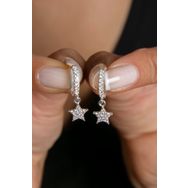 Elika Silver Taşlı Yıldız Model 925 Ayar Kadın Gümüş Küpe