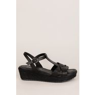 Elile Shoes Hakiki Deri Yumuşak Siyahnlı Büyük Numara Kadın Sandalet