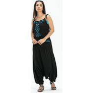 Eliş Şile Bezi Askılı Şile Bezi Atiye Siyah Bluz