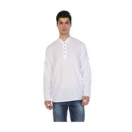 Eliş Şile Bezi Beyaz 9001 Uzun Kol Şile Bezi Bodrum Erkek T-Shirt