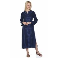 Eliş Şile Bezi Kaftan Lacivert Simli Kadın Elbise