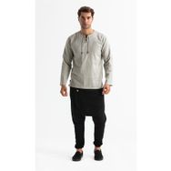 Eliş Şile Bezi Taş 3031 Uzun Kol Şile Bezi Zımbalı Erkek Tshirt