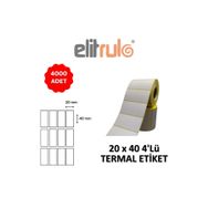 Elit Rulo 20x40 4000 Adet 4'lü Termal Barkod Etiketi