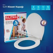 Elitra Kids Soft Çocuk Adaptörlü Beyaz Klozet Kapağı