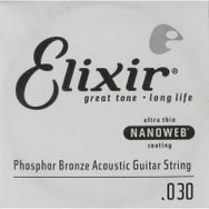 Elixir 14130 30 Nanoweb Phosphor Bronze Tek Akustik Gitar Teli