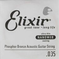 Elixir 14135 35 Nanoweb Phosphor Bronze Tek Akustik Gitar Teli