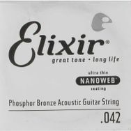 Elixir 14142 42 Nanoweb Phosphor Bronze Tek Akustik Gitar Teli