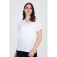 Ella Camelia 20E020 Yakası Dantel Detaylı Ekru Kadın Bluz