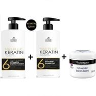 Elose Keratin 1000 ml Saç Bakım Kremi + Keratin 1000 ml Saç Bakım Şampuanı + Hızlı Emilen 300 ml El ve Yüz Kremi
