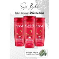 Elseve Color Vive 3x360 ml Renk Koruyucu Şampuan + Yeşil Şampuan Fırçası