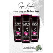 Elseve Komple Direnç Dökülme Karşıtı 3x360 ml Şampuan ve Yeşil Masaj Şampuan Fırçası