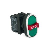 Emas B121B30YY 1NA 1NK 1NA Çıkık Stop Yeşil-Yeşil Üçüz Buton