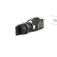 Emas D101YS30 2NA 16mm Siyah Yuvarlak Seçici Buton