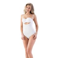 Emay Hamile Ten Göğsü Açık Slip Çıtçıtlı Body Dikişsiz Lohusa Korse, Bej, S