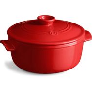 Emile Henry EH344553 Yuvarlak 5.3 lt Kırmızı Burgundy Ateşe Dayanıklı Tencere