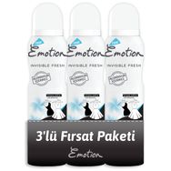 Emotion Invisible Fresh 3x150 ml Kadın Deodorant