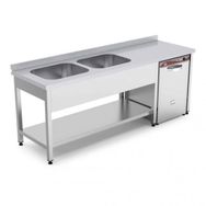Empero EMP.E.72085-2EMT-L Alt Raflı Sol 200x70x85 cm 2 Evyeli Tezgah