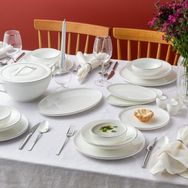 Emsan Fine Bone Freya Yuvarlak Platin 60 Parça 12 Kişilik Yemek Takımı