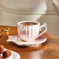 Emsan Istiridye 2 Kişilik Porselen Pembe 90 ml Kahve Fincanı Takımı