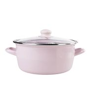 Emsan Pembe Pastel Emaye 24 Cm Kızartma Tenceresi