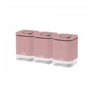 Emsan Plaza 3'lü Golden Pink Büyük Kavanoz