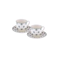 Emsan Tiny Flowers New Bone 2 Kişilik 90 ml Yeşil Kahve Fincan Takımı