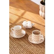 Emsan Wavy New Bone 2 Kişilik 90 ml Bej Kahve Fincan Takımı