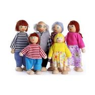 En Havalı 6 Adet Ahşap Minyatür Bebekler Aile Seti