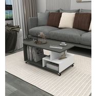 Enda Home Sultan Tekerli 86,5x50 cm Antrasit Beyaz Orta Sehpa