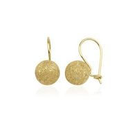 Engin Gold 14 Ayar Altın Sallantılı Top Küpe