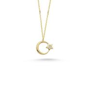 Engin Gold 14 Ayar Altın Taşlı Ayyıldız Kolye