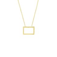 Engin Gold 14k Altın Dikdörtgen Geometrik Kolye