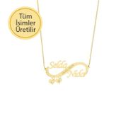 Engin Gold 14k Altın Kalpli Sonsuzluk İsim Kolye