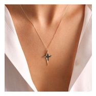 Engin Gold 14k Altın Pole Star Kolye Onix 3,0 Cm